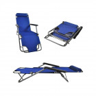 Transat chaise longue jardin plage 3 positions       bleu marine