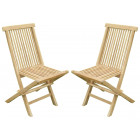 Lot de 2 chaises pliantes jenae teck premium
