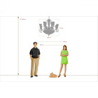 Chandelier argentée country 16 ampoules 245 cm