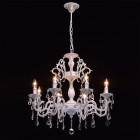 Chandelier blanc classic 8 ampoules 96 cm