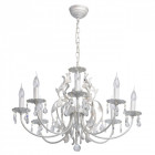 Chandelier blanc classic 8 ampoules 96 cm