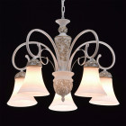 Chandelier blanc country 5 ampoules 77 cm
