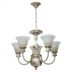 Chandelier blanc country 5 ampoules 83 cm
