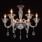 Chandelier blanc elegance 6 ampoules 110 cm