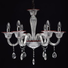 Chandelier blanc elegance 6 ampoules 110 cm
