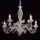 Chandelier blanc flora 5 ampoules 123 cm