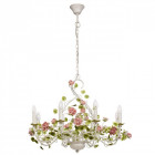 Chandelier blanc flora 8 ampoules 130 cm