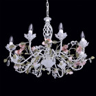 Chandelier blanc flora 8 ampoules 131 cm