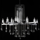 Chandelier chromé crystal 18 ampoules 205 cm