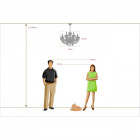 Chandelier doré crystal 8 ampoules 85 cm