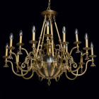 Chandelier laiton classic 15 ampoules 205 cm