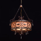 Chandelier marron country 6 ampoules 220 cm