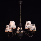 Chandelier noir country 5 ampoules 85 cm