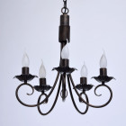 Chandelier noir country 5 ampoules 90 cm