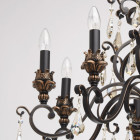 Chandelier noir country 8 ampoules 225 cm