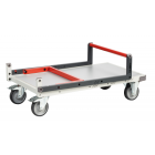 Chariot FLAT-PACK™ dossier repliable 850 x 500 mm plateau mélaminé roues TPE 250 kg - 804721121