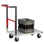 Chariot FLATPACK™ dossier repliable 850 x 500 mm plateau mélaminé roues CC 250 kg - 804721111