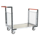 Chariot modulaire grillagé 2 dossiers plateau tôle galva 1000 x 600 mm 250 kg - 806724252