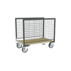 Chariot modulaire grillagé 2 ridelles plateau bois 1200 x 800 mm roues rectangle 500 kg - 806724643