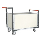 Chariot modulaire PP alvéolaire 2 dossiers + 2 ridelles plateau tôle galva 1000 x 600 mm 250 kg - 806724285