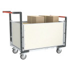 Chariot modulaire PP alvéolaire 2 dossiers + 2 ridelles plateau tôle galva 1000 x 600 mm 250 kg - 806724285