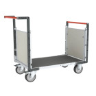 Chariot modulaire PP alvéolaire 2 dossiers plateau bois avec tapis caoutchouc 1000 x 600 mm 500 kg - 806724592