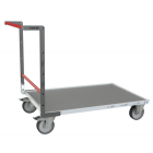 Chariot monté FLAT-PACK™ dossier fixe 1200 x 800 mm plateau tôle roues TPE 400 kg - 806723340