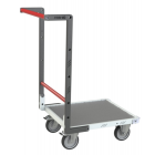 Chariot monté FLATPACK™ dossier fixe 550 x 500 mm plateau tôle roues TPE 250 kg - 806720320