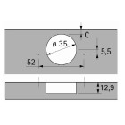 Charnière Sensys sans amortis. HETTICH Porte 15 à 32mm 110° porte rentrante à visser - 9091600 Charnière Sensys sans amortis. HETTICH Porte 15 à 32mm 110° porte rentrante à visser - 9091600