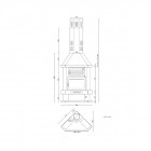 Fm cheminée métallique d'angle c-100rh 13,5kw avec four