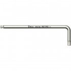 Clé coudée à 6 pans, à tête sphérique, acier inoxydable, Cote s/plats : 8 mm, Long. des branches 200 x 36 mm