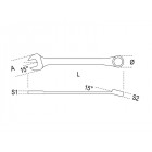 CLE MIXTE POLIE CHROMEE LONGUE 24mm BETA 000420524