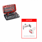 Coffret de douilles de serrage et vissage 1/4'' + kit accessoires voiture facom r2nanoc217im