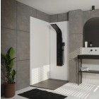 Colonne de douche effet pluie - 140x20cm - acier inoxydable brossé noir mat Aurlane - COL071