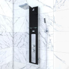 Colonne de douche à hydromassage 22x125cm - Verre trempé avec plaque Inox- ALPHA BLACK0 Aurlane - COL044