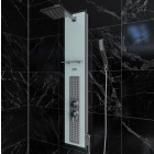 Colonne de douche à hydromassage 22x125cm - Verre Trempé avec plaque Inox - ALPHA WHITE Aurlane - COL043