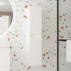 Colonne de salle de bain Blanc neige suspendu - Hauteur 120 cm - 2 Portes - LEON Aurlane - LAV982