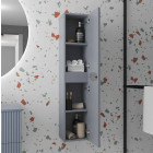 Colonne de salle de bain Gris suspendu - Hauteur 120 cm - 2 Portes - LEON Aurlane - LAV986