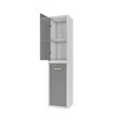 Colonne de salle de bain scandinave blanc à suspendre - h150xp25xl35cm - NORDIK ASKA Aurlane - LAV484