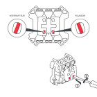Commande double interrupteur ou poussoir plexo composable anthracite (069805l)