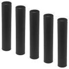 Lot de 5 tdpi1000 conduit double paroi isolé polycombustible longueur 100 cm    noir   ø100