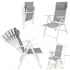 Cordoba plus salon de jardin 6 chaises + table alu      blanc