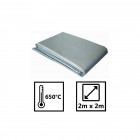 Couverture anti feu protection 650° - 2m x 2m - fibre de verre revêtue polyuréthane une face