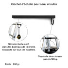 Lot de 2_crochet d'échelle pour seau et outils - charge max 30 kg