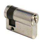 Cylindre simple type te5 sur numéro suivi 68454 a/b laiton nickelé 3 clés 40 x 10 mm