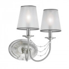Applique aveline, acier brossé, 2 ampoules, avec abat-jour