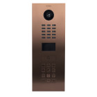 Portier vidéo ip avec lecteur de badge rfid - doorbird d2101kv bronze - finition : mat bronze