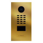 Portier vidéo ip 1 sonnette avec lecteur de badge rfid - doorbird d2101v - finition : brillant laiton