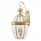 Applique newbury, laiton poli et verre, grande