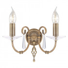 Applique aegean, laiton antique et verre, 2 ampoules